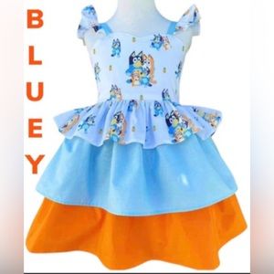 Nwt 3 Tier Ruffle Twirl Dress Bluey and Bingo